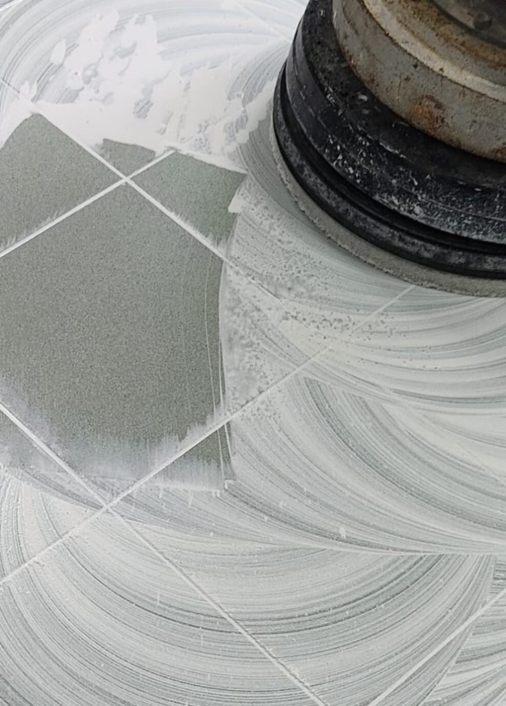 Cleaning of commercial safety tiles